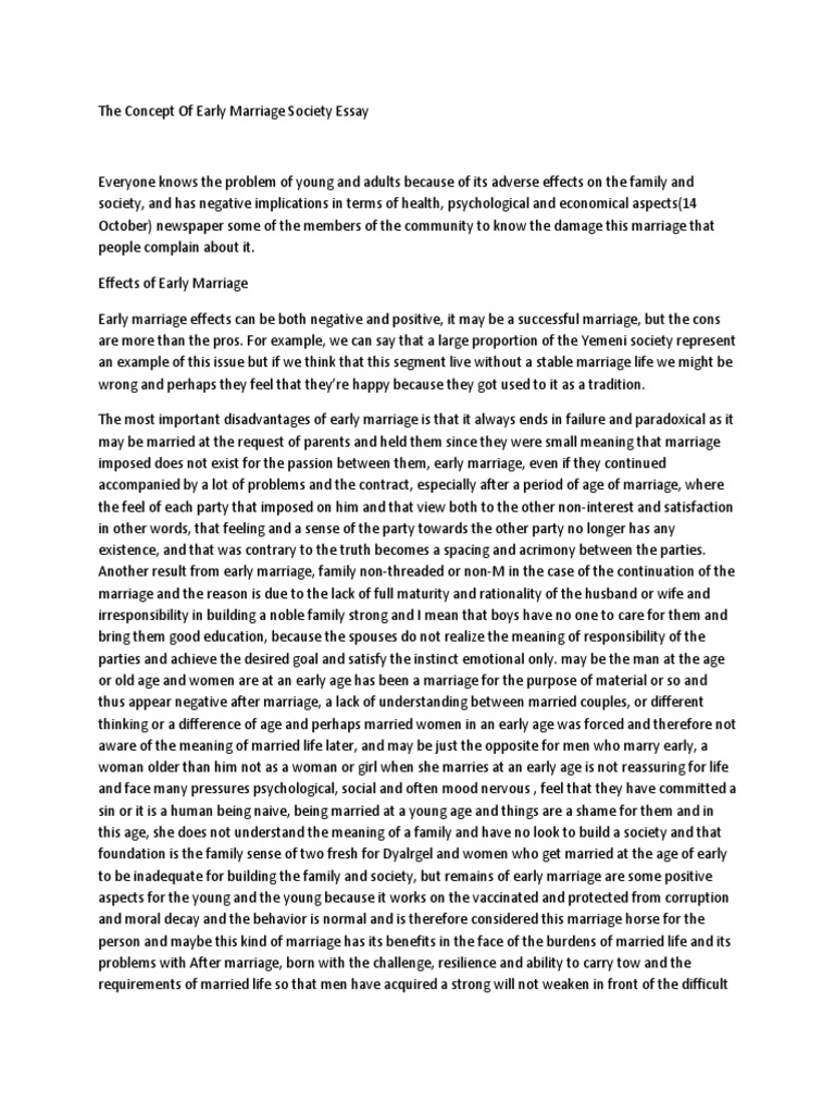 early marriage problems essay early marriage argumentative essay